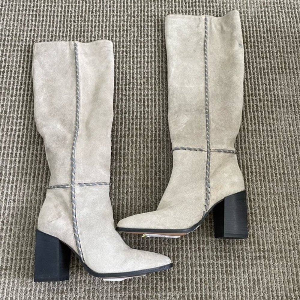 Free People Riley Whipstitch Tall Boot Grey Suede - Picture 6 of 8
